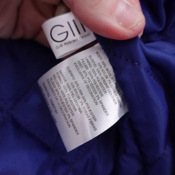 NWOT Starter NFL New England Patriot Bomber Jacket Sz M Blue Quilted Wool Blend - Picture 14 of 14